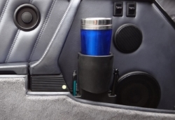 view of porche cupaholder from top